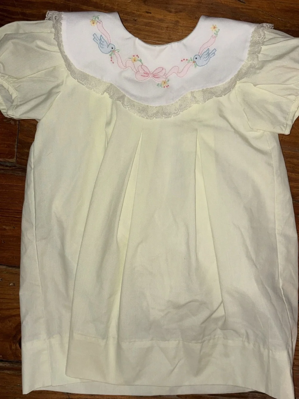 Remember Nguyen 24m Girls Yellow Embroidered Peter Pan Collar Dress - Unbranded